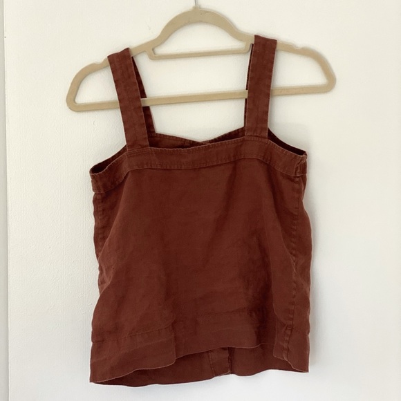 Linen button up tank top - Picture 2 of 2